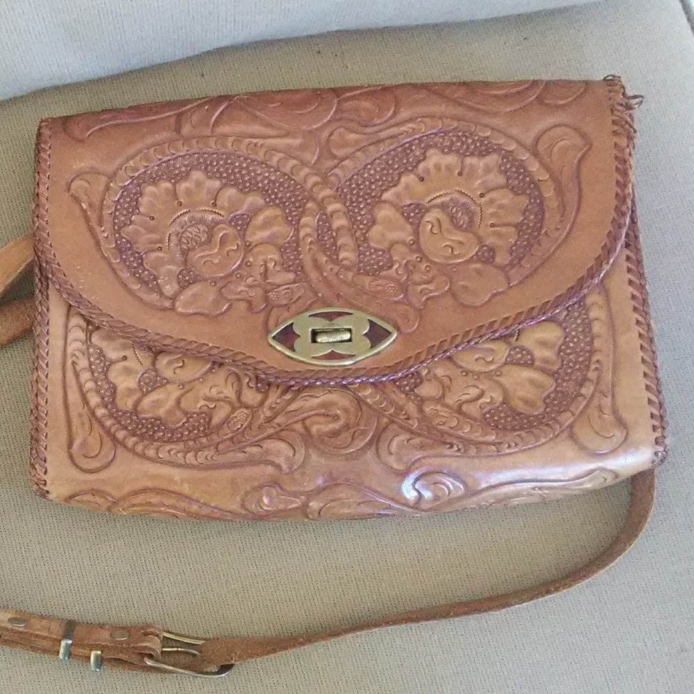 Vintage leather embossed purse